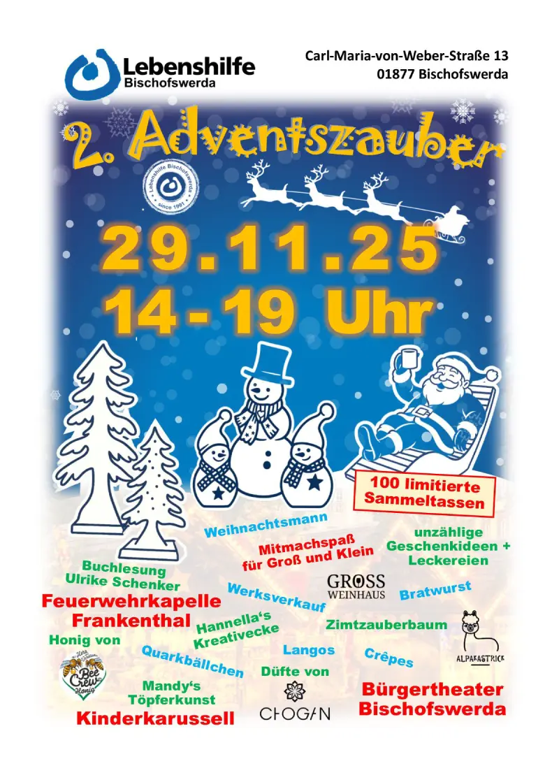Flyer Adventszauber in der Lebenshilfe